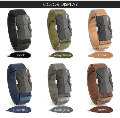 Herren-Gürtel Aus Nylonband Elastisch Mit Schnellverschluss Und Matte Metall-Schnalle Für Outdoor