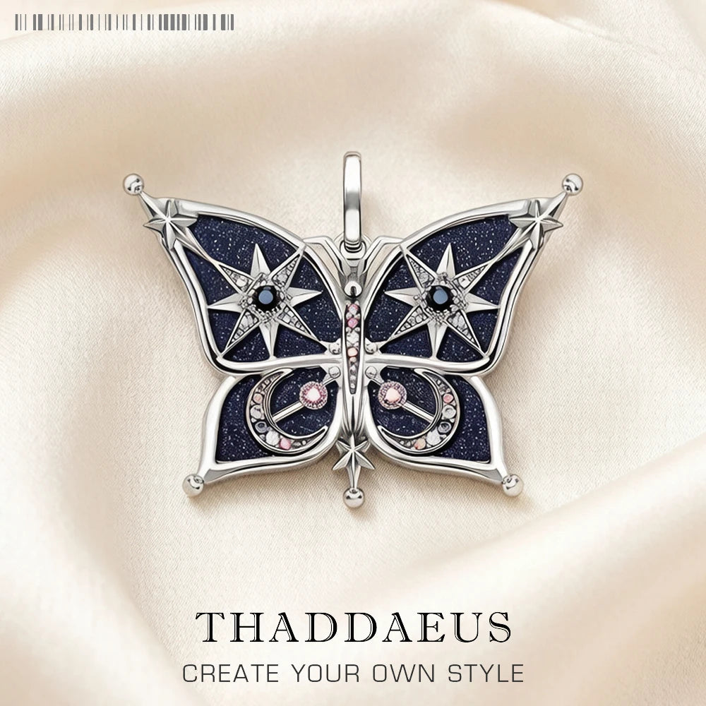Damen-Charm-Anhänger Schmetterling blau träumerisch aus Sterlingsilber
