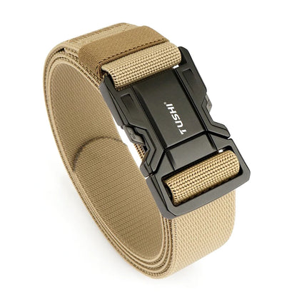 Herren-Gürtel Elastischer Gürtel Mit Metall-Schnellverschluss Für Outdoor Und Alltag Verstellbar Blau