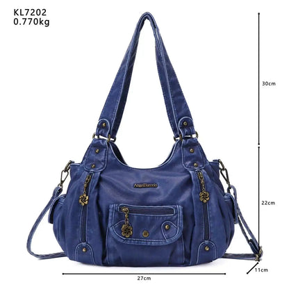 Damen-Schultertasche Aus PU-Leder Mit Reißverschluss Und Innenfach Für Alltag Und Freizeit