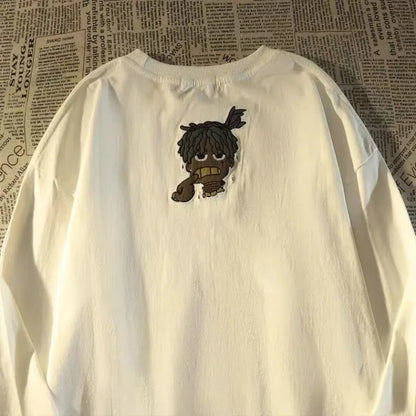Herren-Pullover mit O-Ausschnitt und Cartoon-Print – warmes, modisches Design für Herbst und Winter