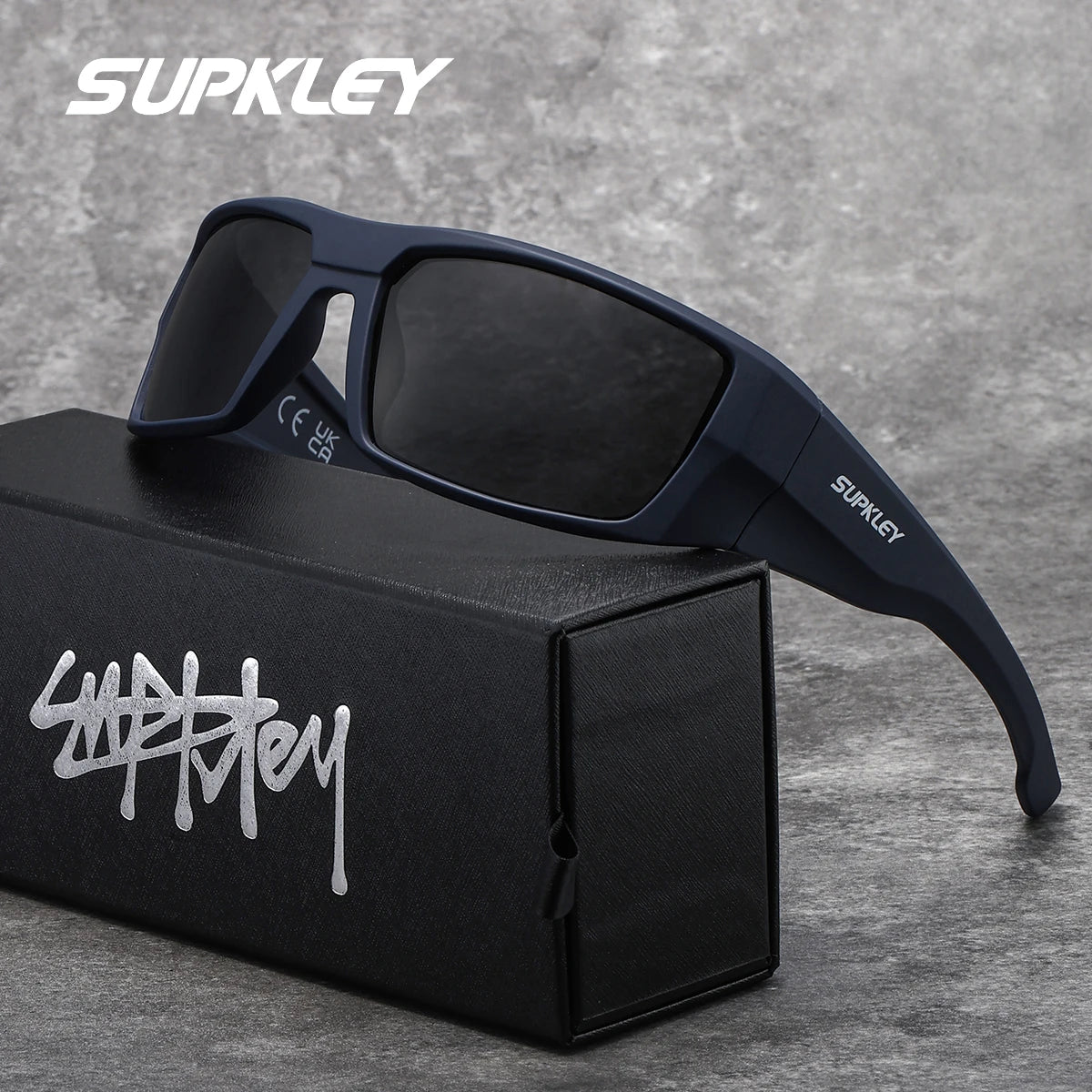 Sonnenbrille Reitstil Rechteck polarisiert UV400 Unisex Geschenk