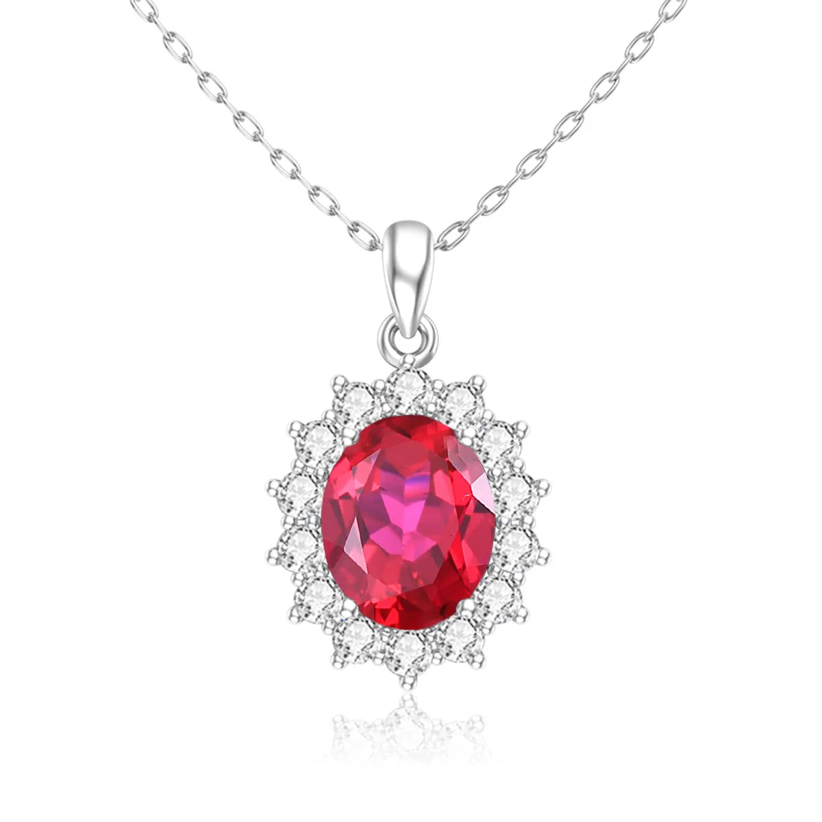 Damen-Halskette aus Sterlingsilber 925 mit ovalem Aquamarin-Anhänger, 5 Karat, Luxuriöses Valentinstagsgeschenk