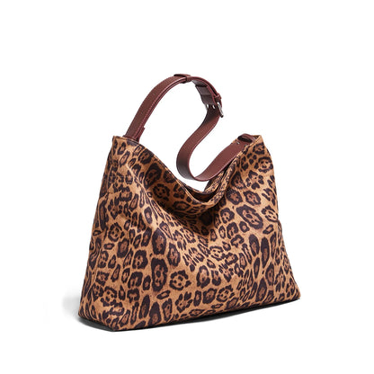 Damen Schultertasche Groß Kapazität Oversize Leopardendruck Modische Tote Tasche