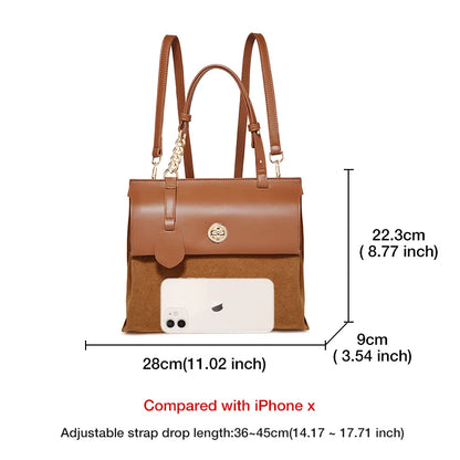 Damen Handtasche aus PU Leder im Minimalis Retro-Stil