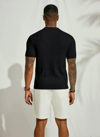 Herren Kurzarmshirt mit Dreiviertelärmeln im koreanischen Stil – elegantes, leichtes Sommer-Oberteil aus Eisseide