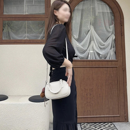 Damen Handtasche Aus Soft Leateh Im Boston Stil Mit Crossbody Anhänger