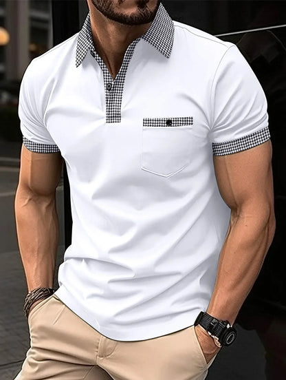 Lässiges Herren-Langarmshirt mit Reverskragen und Schichtoptik – modisch und vielseitig einsetzbar