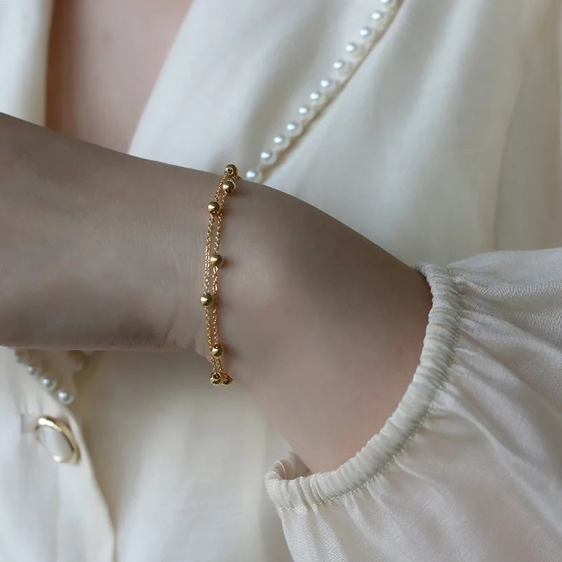 Damen-Armband Doppelperle koreanischer Trend
