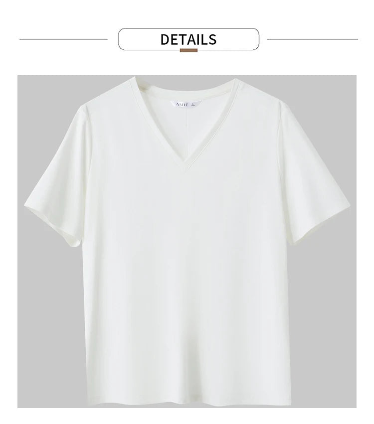 Damen Kurzarm-T-Shirts mit V-Ausschnitt und Sonnenschutz für kühles Gefühl