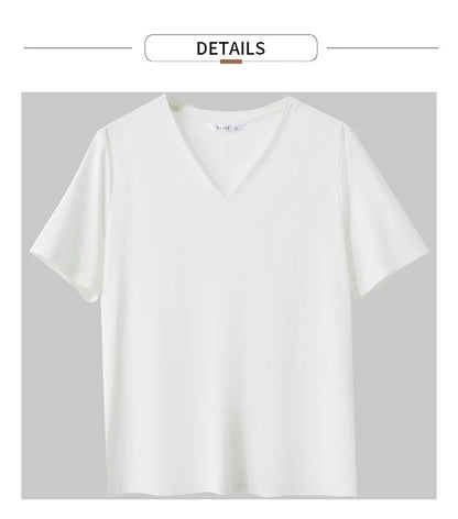 Damen Kurzarm-T-Shirts mit V-Ausschnitt und Sonnenschutz für kühles Gefühl