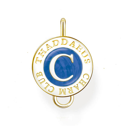 Damen-Charm-Anhänger Münze vergoldet Vintage elegant aus Sterlingsilber