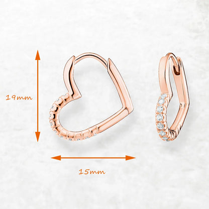 Damen-Creolen Herz Roségold romantisch Winter aus Sterlingsilber