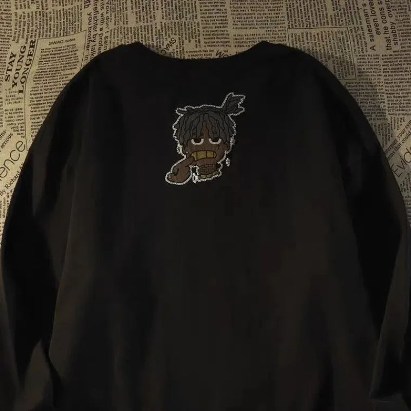 Herren-Pullover mit O-Ausschnitt und Cartoon-Print – warmes, modisches Design für Herbst und Winter