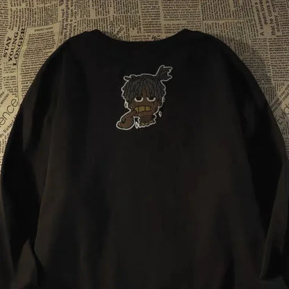 Herren-Pullover mit O-Ausschnitt und Cartoon-Print – warmes, modisches Design für Herbst und Winter
