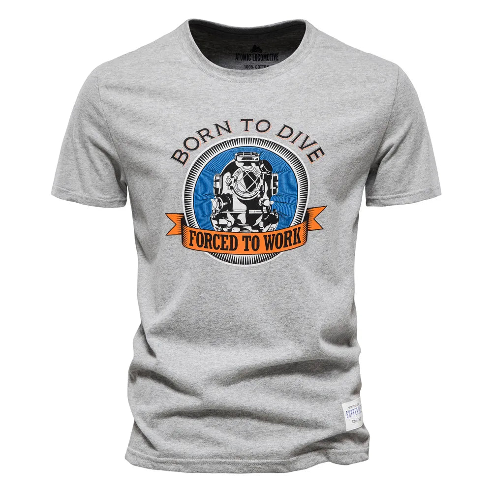 Herren T-Shirt aus Baumwolle mit hochwertigem Druck im lässigen Stil