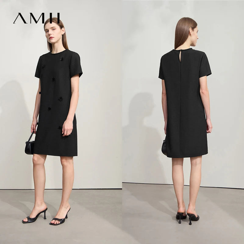 Elegantes Damenkleid Schnell Trocknend Mit Geradem Schnitt Für Büro