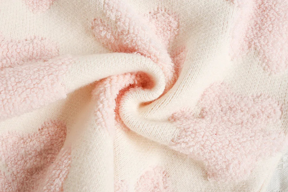 Mädchen Pullover aus gestricktem Material mit süßem Bär und Bogen