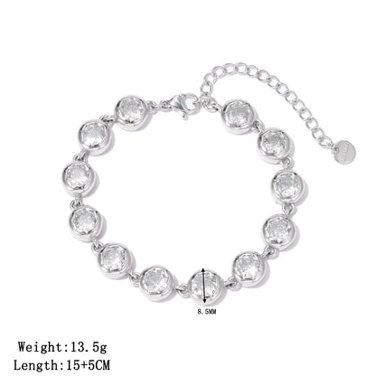 Damen-Kettenarmband mit kubischen Zirkonia aus Edelstahl