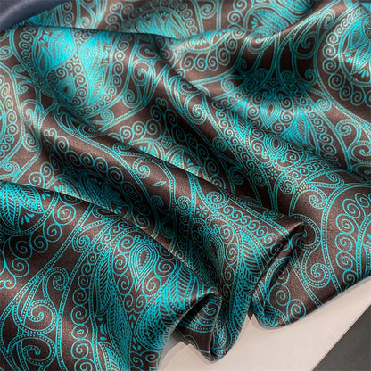 Damen Seidenschal quadratisch Halstuch Bandana Hijab Pashmina Stirnband D