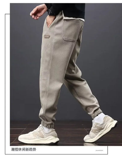 Herrenhosen Herbst und Winter Japanische Krawatten Lose Sport Kordelzug Warme Freizeithosen