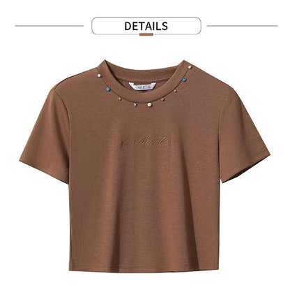 Damen Kurzarm T-Shirt im minimalistischen Design für den Sommer 2025