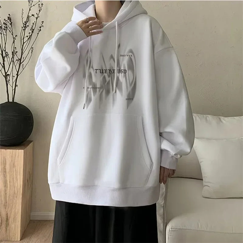 Neue Gothic Brief Gedruckt Mit Kapuze Sweatshirt Für Männer Herbst Hip Hop Übergroßen Pullover Hoodies Y2K Streetwear Grafik Hoody