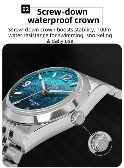 Herren-Automatikuhr mit Jubilee-Armband und Saphirglas