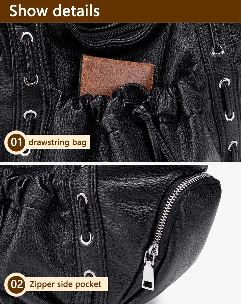 Damen-Hobo-Tasche aus Kunstleder in Silber mit Verstellbarem Tragegurt und Mehrfachfächern