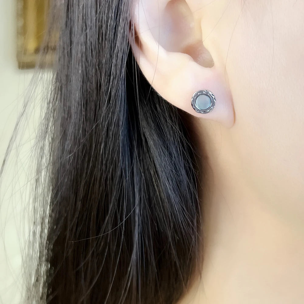 Damen-Ohrringe Abalone Perlmutt Böhmen aus Sterlingsilber