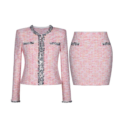 Eleganter Damen-A-Linien-Rock mit hohem Bund und Patchwork-Design im minimalistischen Stil