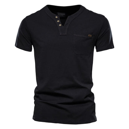 Herren T-Shirt aus hochwertiger Baumwolle mit klassischem V-Ausschnitt