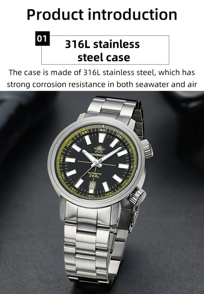 ADDIESDIVE Watch For Men Sapphire Crystal BGW9 Super Luminous AD2093 Japanese 8215 200M Waterproof Automatic Mechanical Watches