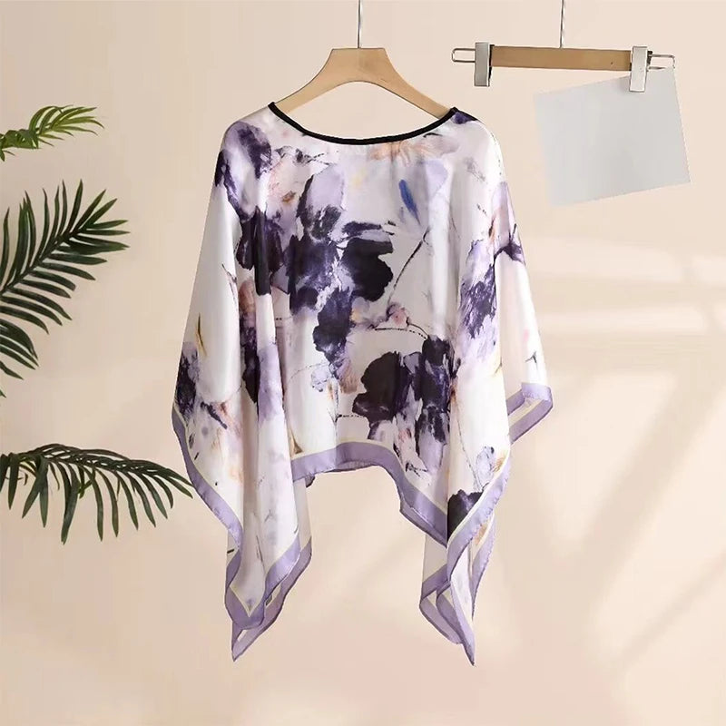 Damen Chiffon Schal Sommer Strand Bikini Sonnenschutz Poncho bedruckt sexy