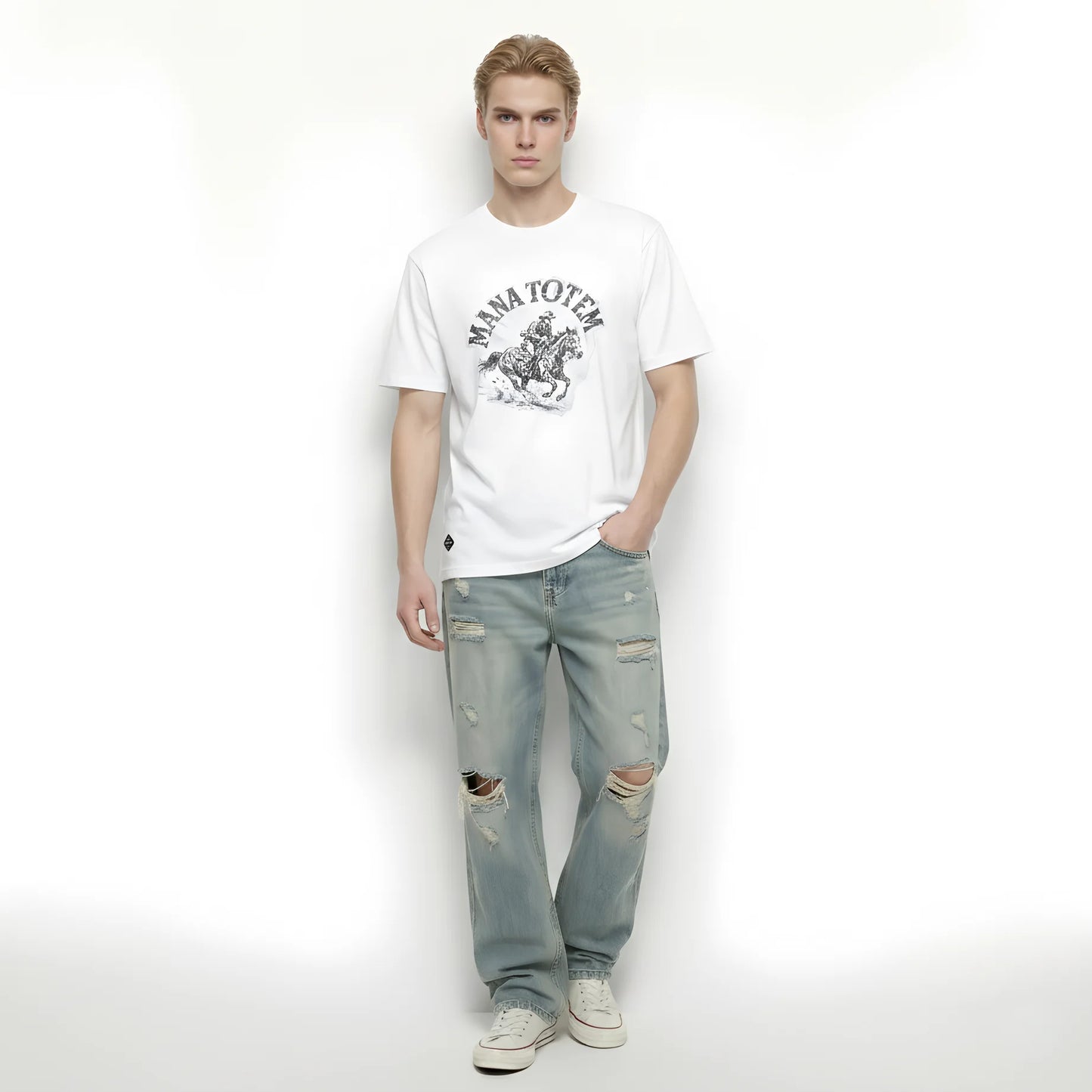 Herren T-Shirt Race Motiv Atmungsaktiv 100% Baumwolle Slim