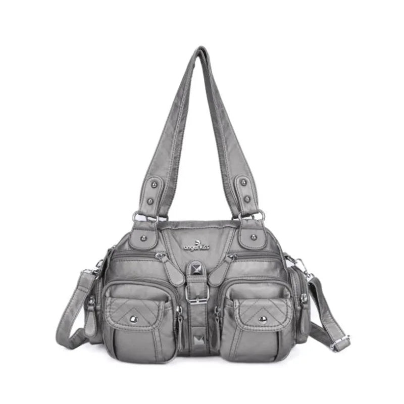 Damen-Handtasche Vintage Satchel Top-Handle aus PU-Leder Mit Innenfach und Ideale Geschenkidee