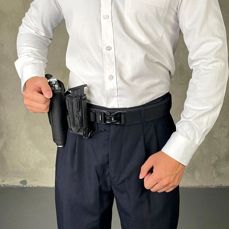 Herren-Taktischer Gürtel aus Nylon mit Metall-Schnellverschluss, Robuster Militärstil, 3,8 cm Breite