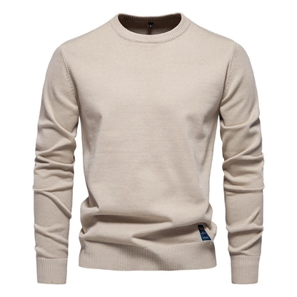 Herren Pullover aus massiver Baumwolle mit Rundhalsausschnitt und klassischem Design