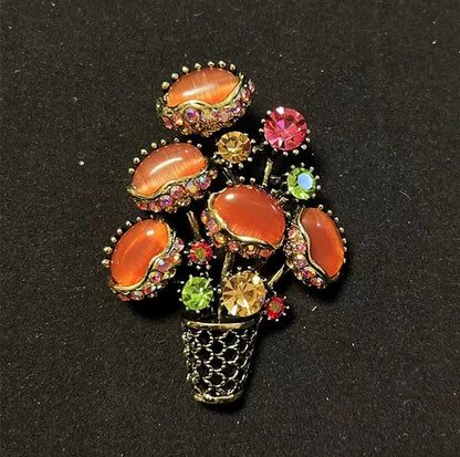 Brosche Katze Schmetterling Kristall Strass Barock Palast Tier Emaille Unisex