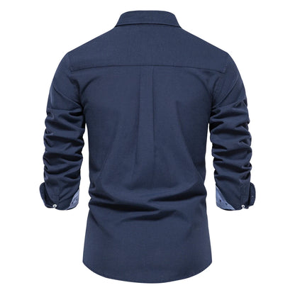 Herren Oxford Hemd aus Baumwolle mit langen Ärmeln für Casual-Look