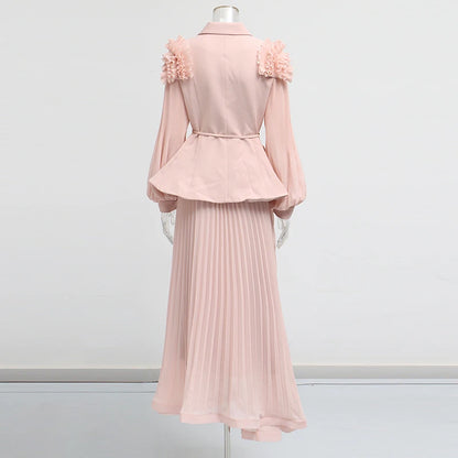Langärmliges Damen-Patchwork-Kleid mit Rundhalsausschnitt und Polka-Dot-Design – modisch geschnürt