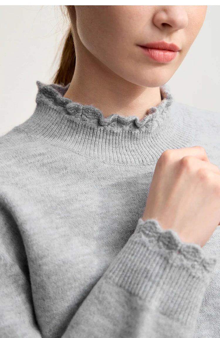 Damen-Rollkragenpullover Pendler-Eleganz locker vielseitig Winter