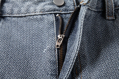 Retro-Denim Shorts Aus Baumwollmischung | Lässige Streetwear