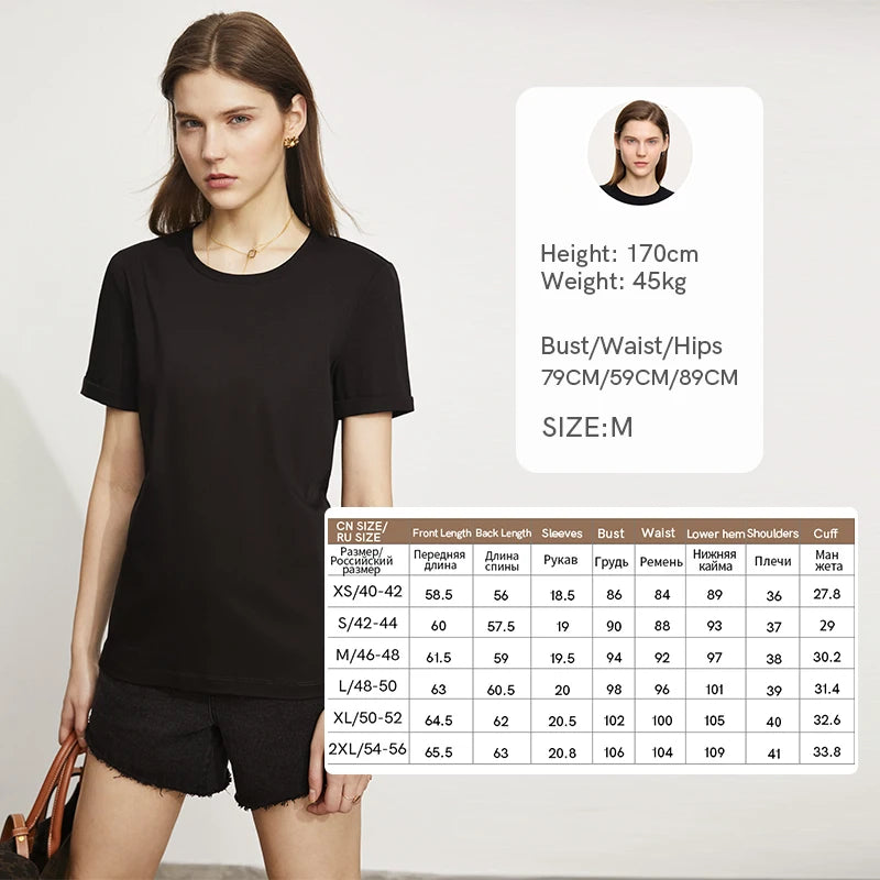 Damen Top im minimalistischen Stil aus einfarbiger mercerisierter Baumwolle