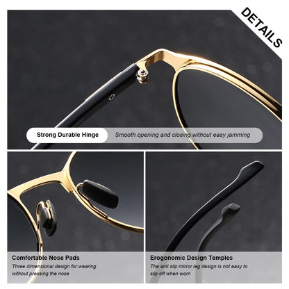 Damen-Sonnenbrille rund Edelstahl Retro Metall UV400 polarisiert Geschenk