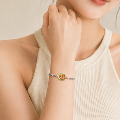 Damen-Charm-Anhänger bunte Käfer Perlen Glück aus Sterlingsilber