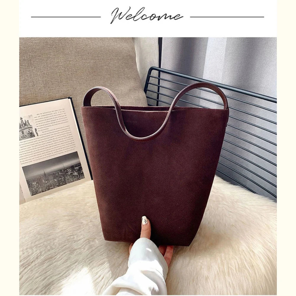 Top Layer Suede Bucket Tote | Große Tasche Aus Kuhleder