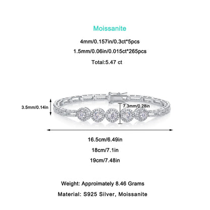 Damen-Armband mit großem Moissanit-Stein