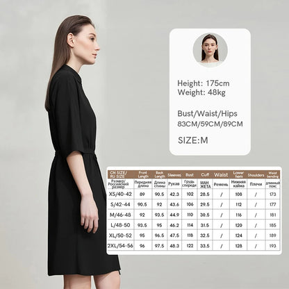 Elegantes Damen Hemdkleid Baumwolle Bequemer Fit Für Büro
