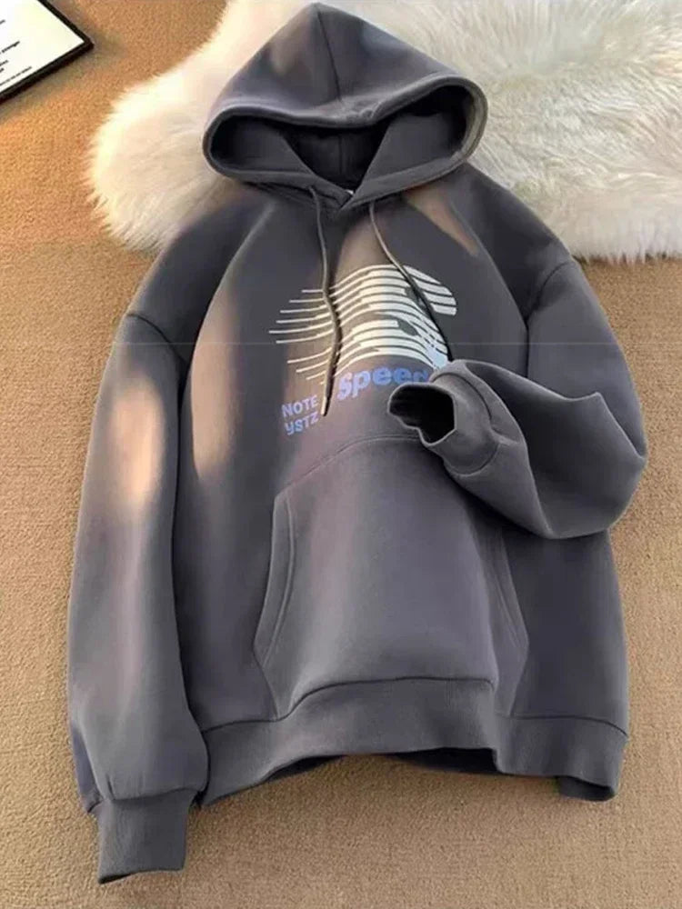 Winter Brief Grafik Gedruckt Pullover Hoodies Für Männer 2025, Neue Hip Hop Mode Mit Kapuze Sweatshirts High Street Fleece Y2K Hoody